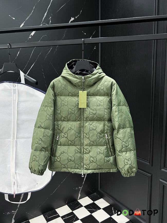Men Jumbo GG canvas down jacket green - 1