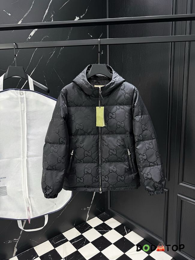 Men Jumbo GG canvas down jacket black - 1