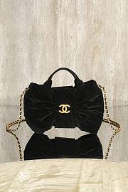 Chanel Bow bag black velvet fabric size 26x15x5cm - 1
