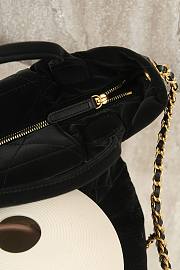 Chanel Bow bag black velvet fabric size 26x15x5cm - 5