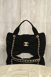 Chanel Bow bag black velvet fabric size 38x25x5cm - 1