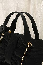 Chanel Bow bag black velvet fabric size 38x25x5cm - 4