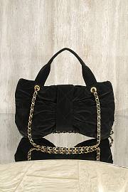Chanel Bow bag black velvet fabric size 38x25x5cm - 3