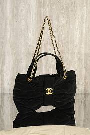 Chanel Bow bag black velvet fabric size 38x25x5cm - 2