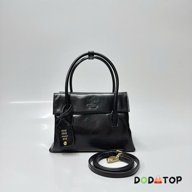 MiuMiu Solitaire shiny leather bag black size 28x19.5x11cm - 1