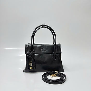 MiuMiu Solitaire shiny leather bag black size 28x19.5x11cm