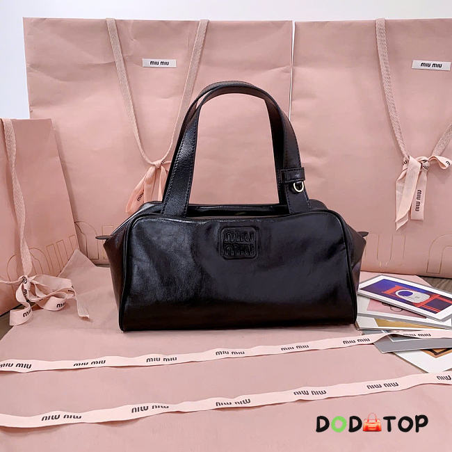 MiuMiu black Leather top-handle bag 28X15X13CM  - 1