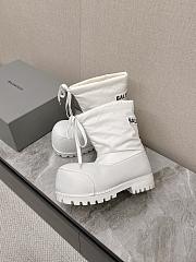 Balenciaga white Logo Patched Alaska Boots  - 6