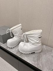 Balenciaga white Logo Patched Alaska Boots  - 5