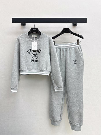 Celine a long-sleeve pants set gray