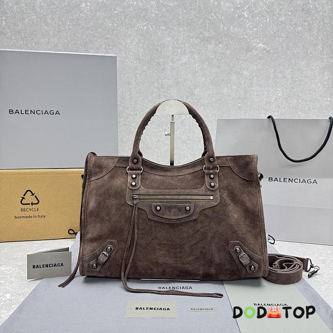 Balenciaga Le City Bag for Her in Storm brown 38.5×24×13.5cm - 02 - 1