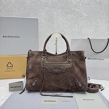 Balenciaga Le City Bag for Her in Storm brown 38.5×24×13.5cm - 02
