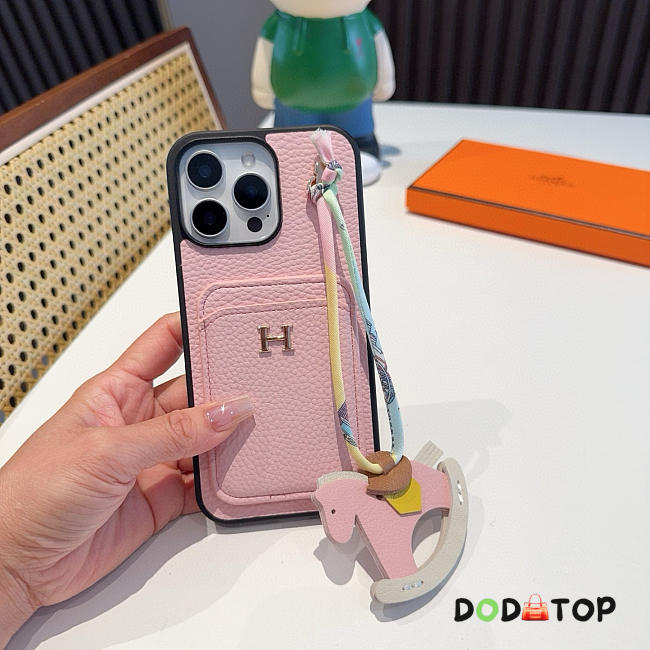 Hermes phone case pink - 1