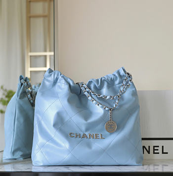 Chanel 22 Bag ocean blue bag size 39x42x8cm