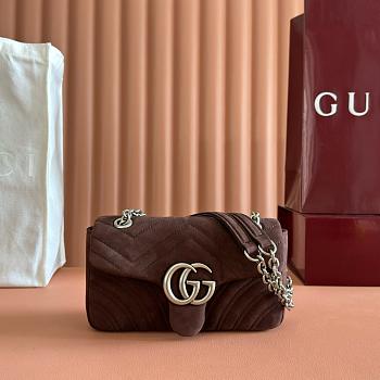 Gucci Marmont brown shoulder bag size 22x15x6cm