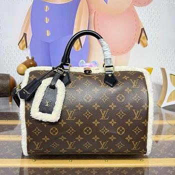 Louis Vuitton monogram speedy soft 30 teddy bag size 30 x17x21