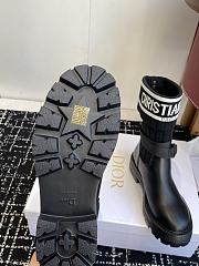 Dior D-Major Ankle Boot Black Calfskin with Black and White Technical Knit - 6