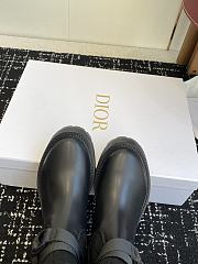 Dior D-Major Ankle Boot Black Calfskin with Black and White Technical Knit - 5