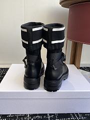 Dior D-Major Ankle Boot Black Calfskin with Black and White Technical Knit - 4