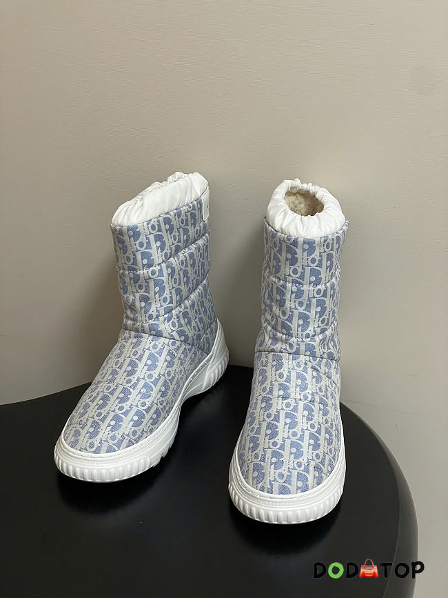 DiorAlps Dior Frost Ankle Boot Chambray Blue and Ecru Dior Oblique Quilted Nylon - 1