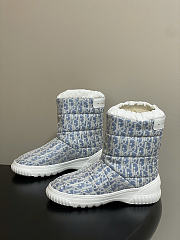 DiorAlps Dior Frost Ankle Boot Chambray Blue and Ecru Dior Oblique Quilted Nylon - 6