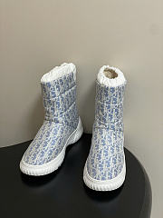 DiorAlps Dior Frost Ankle Boot Chambray Blue and Ecru Dior Oblique Quilted Nylon - 5