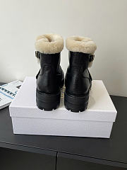 DiorAlps D-Quest Ankle Boot Black Grained Calfskin and White Lambskin Shearling - 2