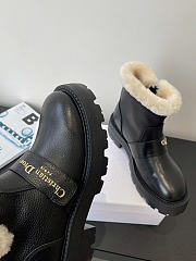 DiorAlps D-Quest Ankle Boot Black Grained Calfskin and White Lambskin Shearling - 3