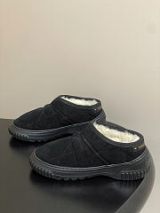 DiorAlps Dior Frost Low Ankle Boot Black Cannage Suede Goatskin and White Lambskin Shearling - 1