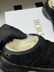 DiorAlps Dior Frost Low Ankle Boot Black Cannage Suede Goatskin and White Lambskin Shearling - 6