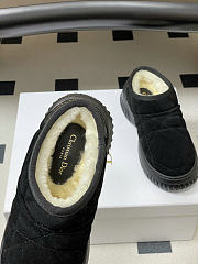 DiorAlps Dior Frost Low Ankle Boot Black Cannage Suede Goatskin and White Lambskin Shearling - 4