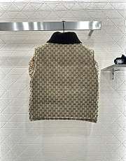 Gucci canvas sleeveless jacket with leather label - 6