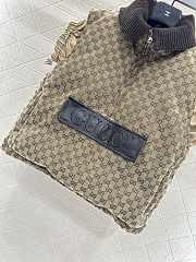 Gucci canvas sleeveless jacket with leather label - 5