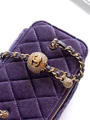 Chanel vanity bag Velvet purple size 9.5x17x8cm - 3