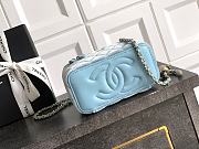 Chanel vanity bag Velvet blue size 9.5x17x8cm  - 6