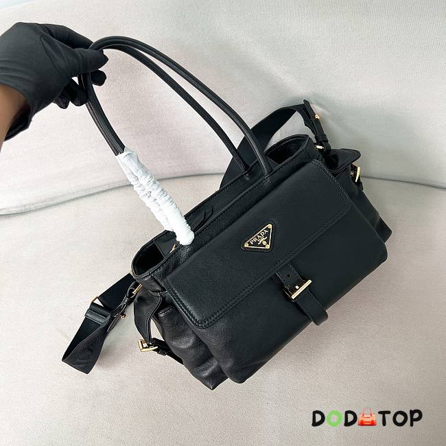 Prada Explore medium Re-Nylon shoulder black bag with flap size 30x14x10cm - 1