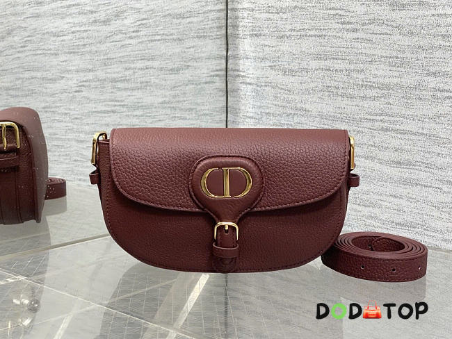 Dior Bobby Bag Burgundy Grained Calfskin red size 21x12x5.1cm - 1