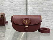 Dior Bobby Bag Burgundy Grained Calfskin red size 21x12x5.1cm - 1