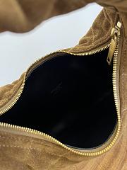 YSL ICARINO in quilted suede ccaramel cognac bag size 7x13x3cm  - 6