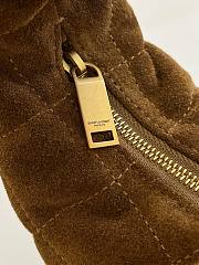 YSL ICARINO in quilted suede ccaramel cognac bag size 7x13x3cm  - 3