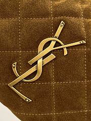 YSL ICARINO in quilted suede ccaramel cognac bag size 7x13x3cm  - 2