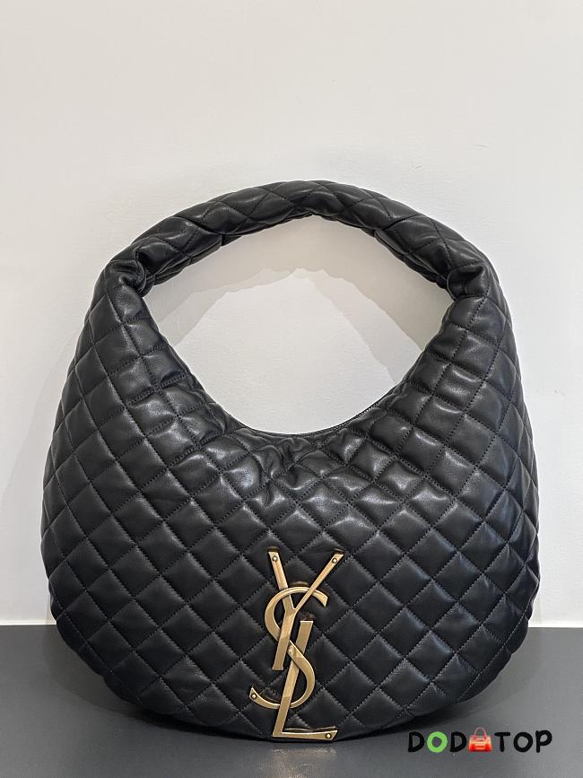 YSL ICARINO in quilted suede black bag size 44×30×7cm - 1