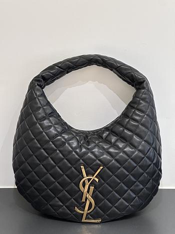 YSL ICARINO in quilted suede black bag size 44×30×7cm