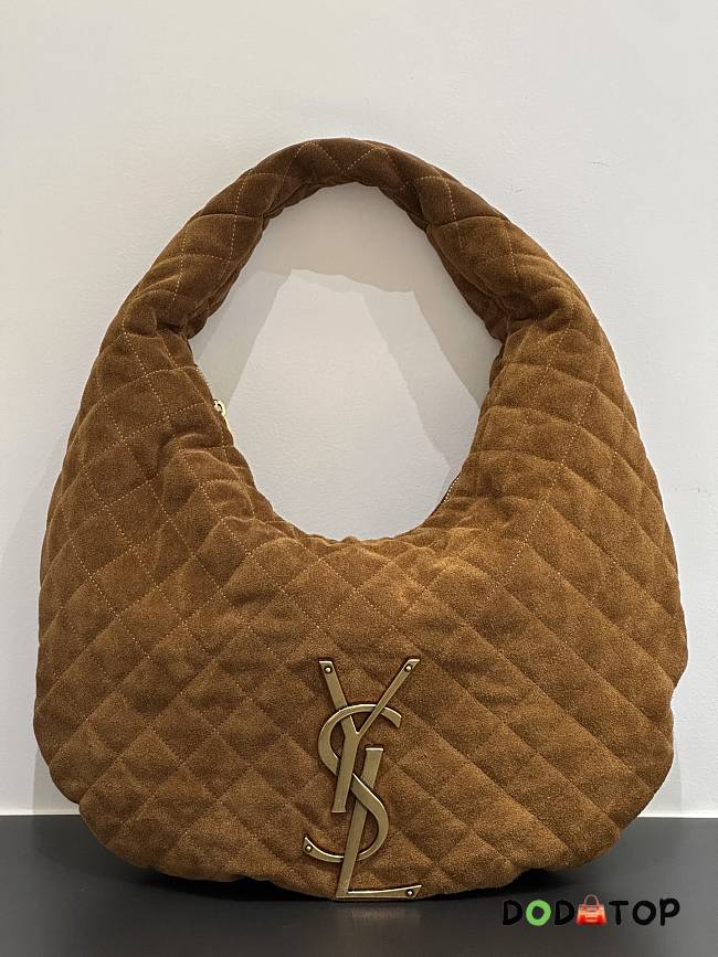 YSL ICARINO in quilted suede brown bag size 44×30×7cm - 1