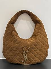 YSL ICARINO in quilted suede brown bag size 44×30×7cm - 1