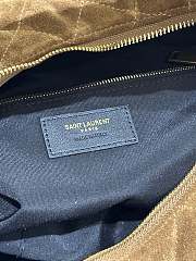 YSL ICARINO in quilted suede brown bag size 44×30×7cm - 6