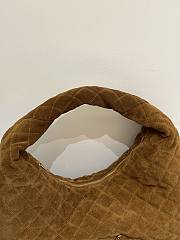 YSL ICARINO in quilted suede brown bag size 44×30×7cm - 4