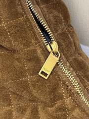 YSL ICARINO in quilted suede brown bag size 44×30×7cm - 3