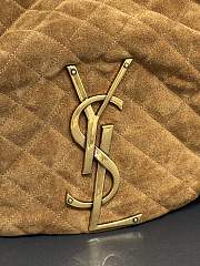 YSL ICARINO in quilted suede brown bag size 44×30×7cm - 2