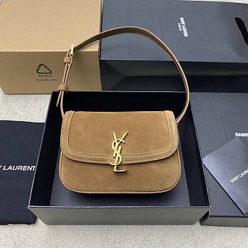 Saint Laurent Cassandre suede shoulder bag 18x13x6.5cm